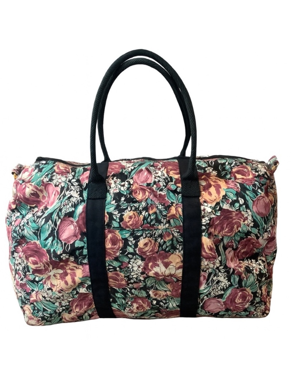 Floral Duffel Bag Multicolor Rose Print Weekender Travel Carry On